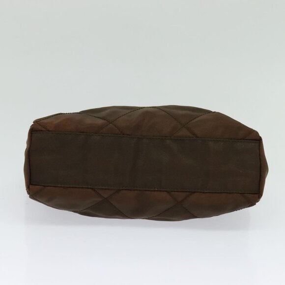 PRADA Chain Shoulder Bag Nylon Brown Gold Auth - Picture 2 of 15